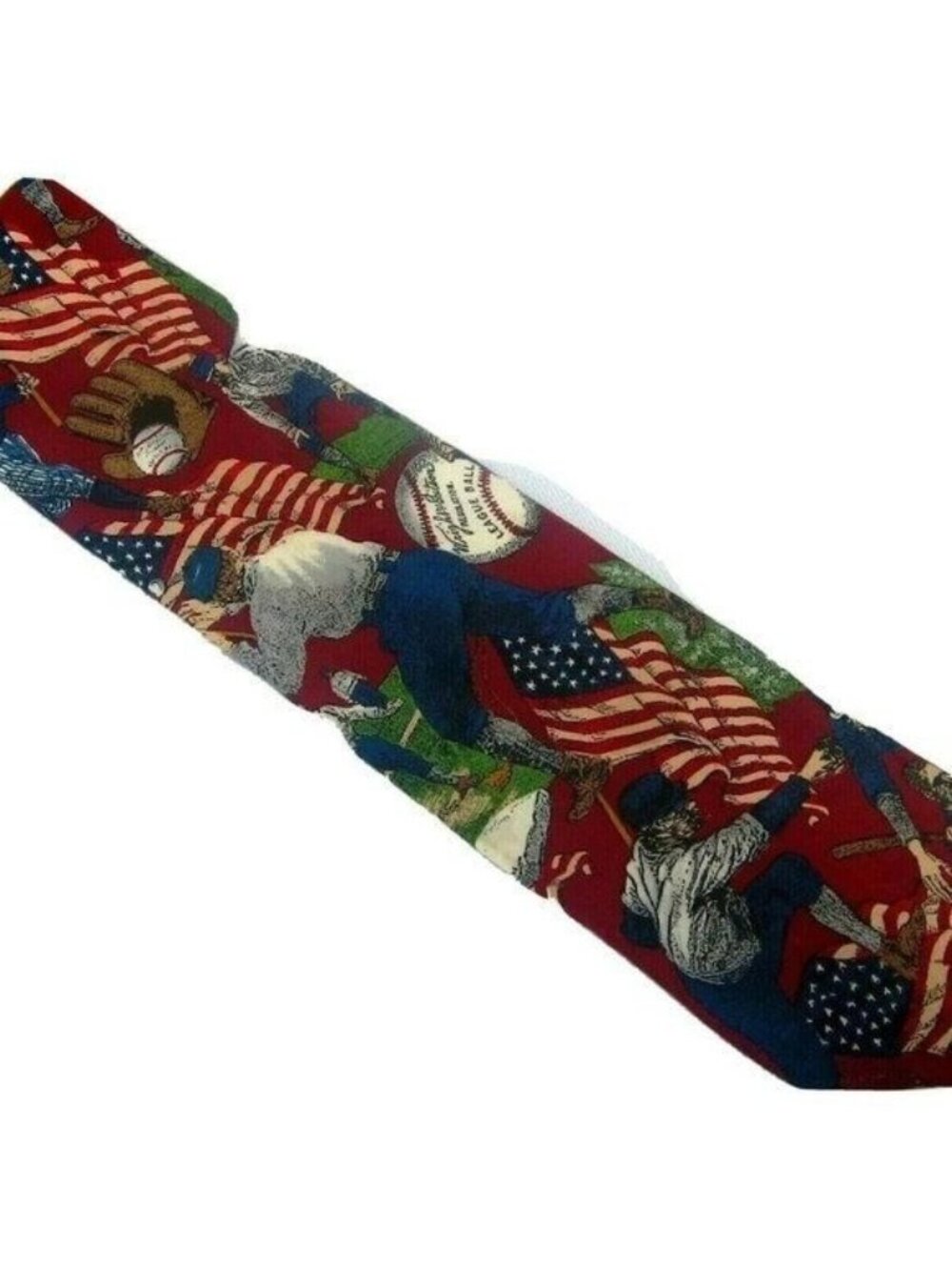 Van Heusen 417 Americana Series Batter Up Circa 1916 Baseball Silk Tie 4th July - Picture 5 of 8